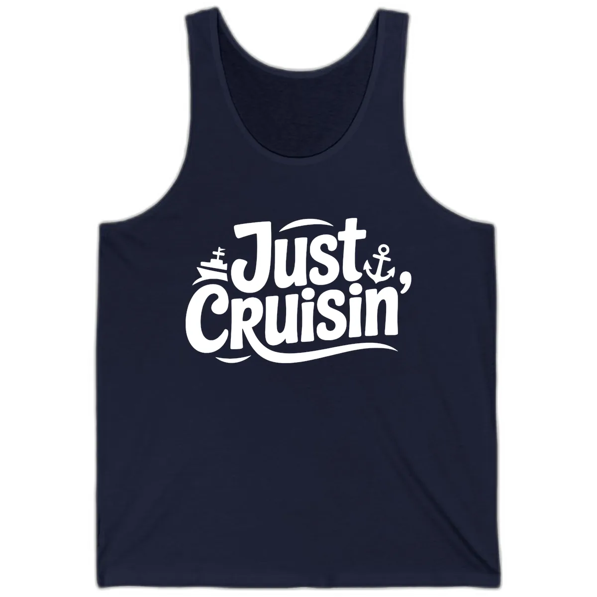Just Cruisin' with Ship and Anchor Tank in Navy