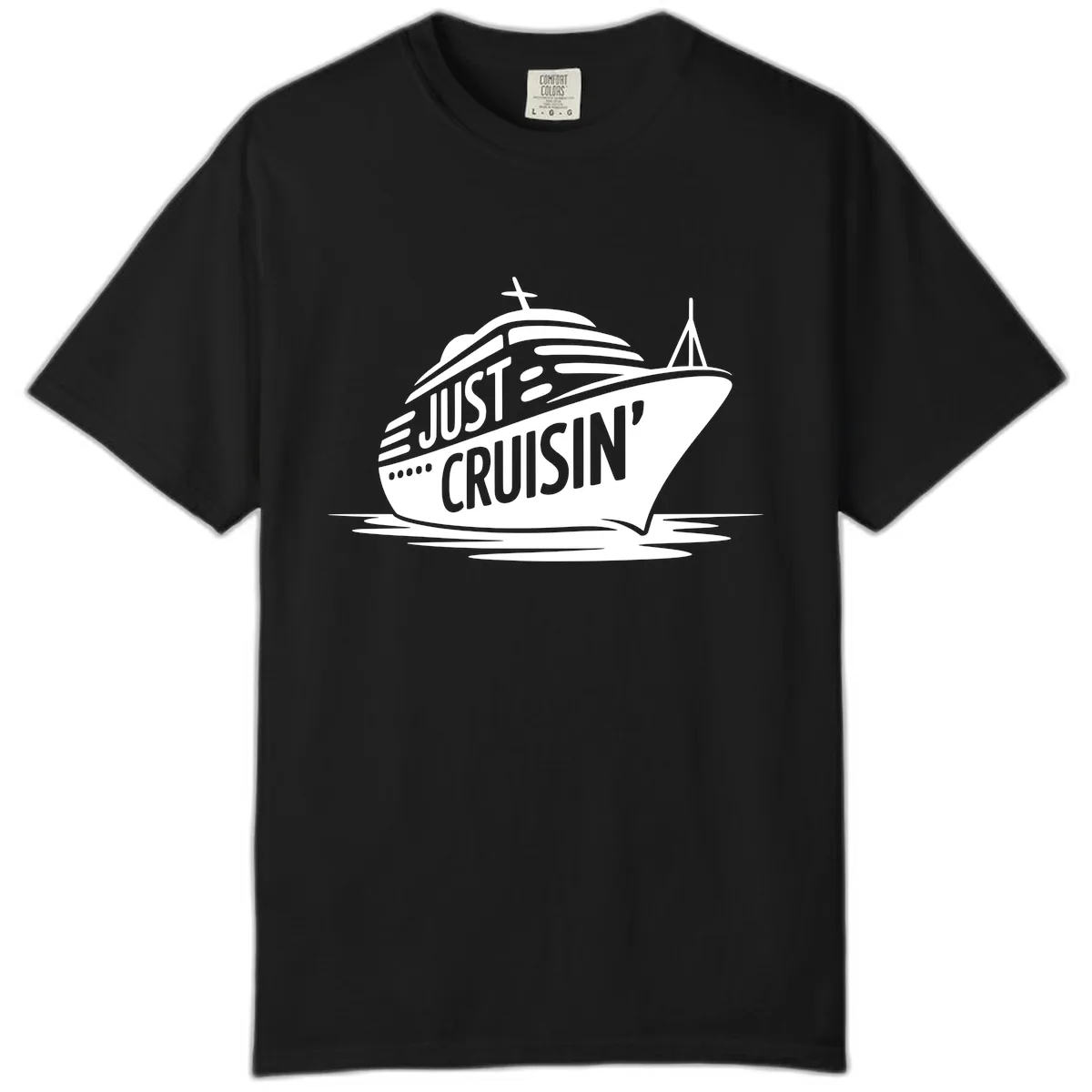 Just Cruisin' Cruise Ship Design Comfort Color in Black