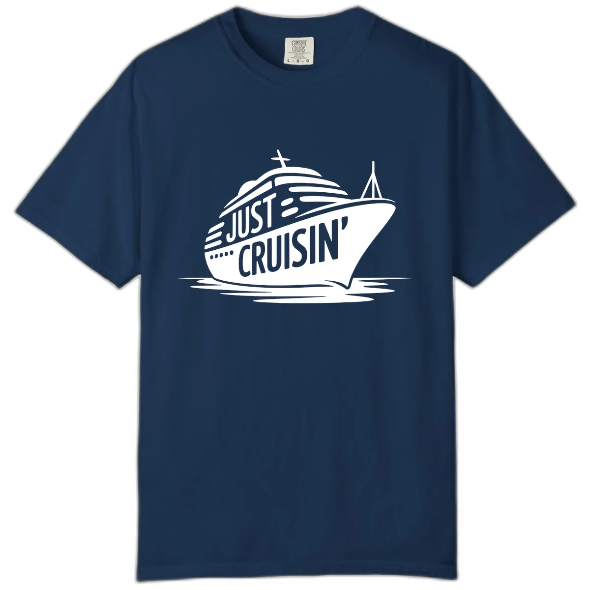 Just Cruisin' Cruise Ship Design Comfort Color in Navy