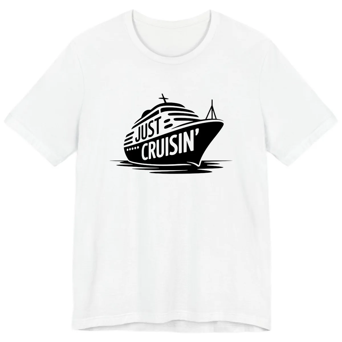 Just Cruisin' Cruise Ship Design Premium T-Shirt in White