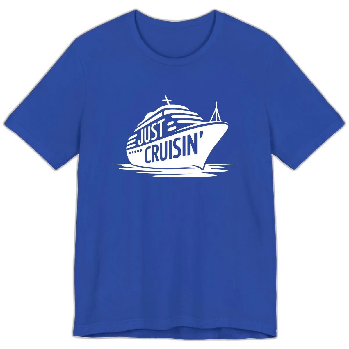 Just Cruisin' Cruise Ship Design Premium T-Shirt in True Royal