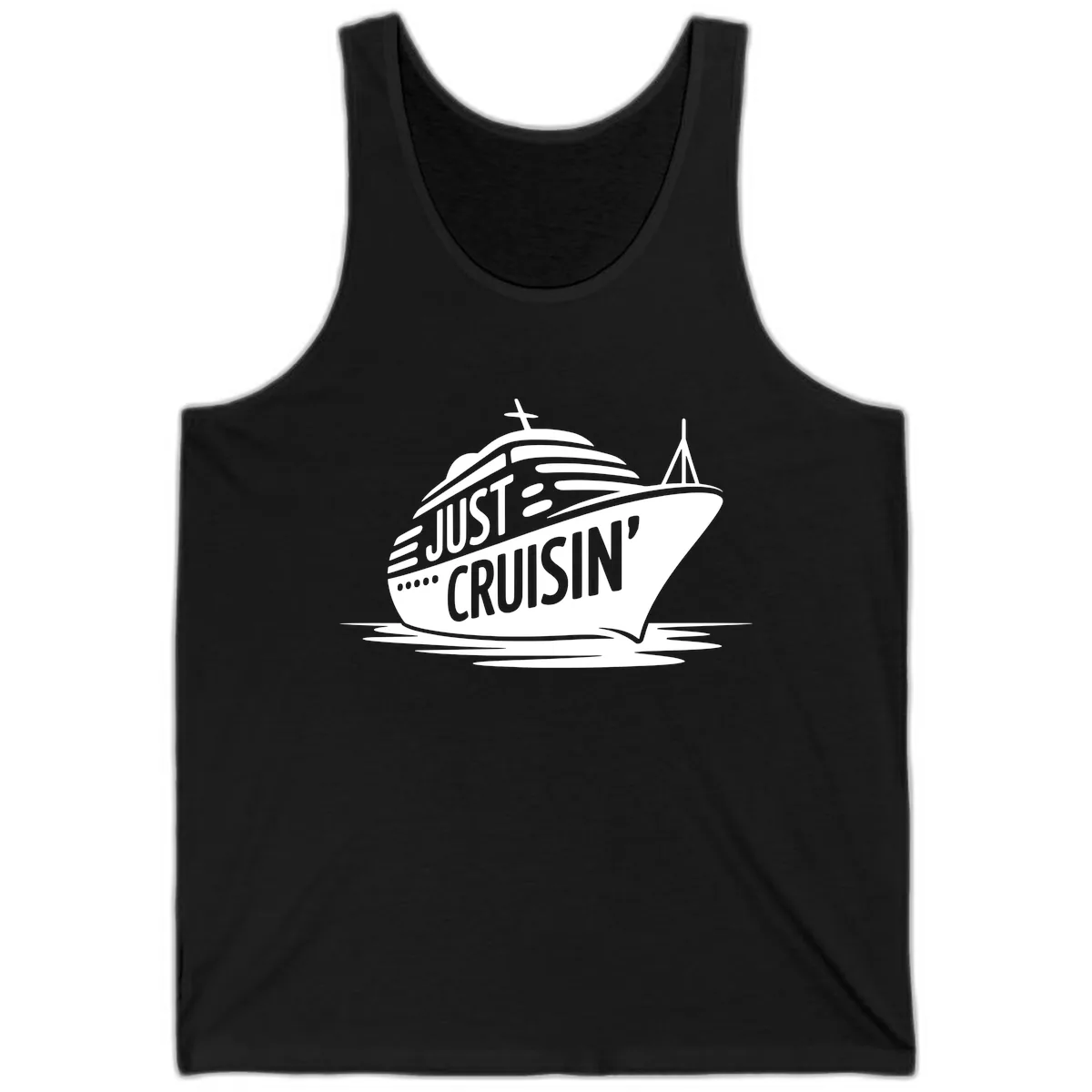 Just Cruisin' Cruise Ship Design Tank in Black