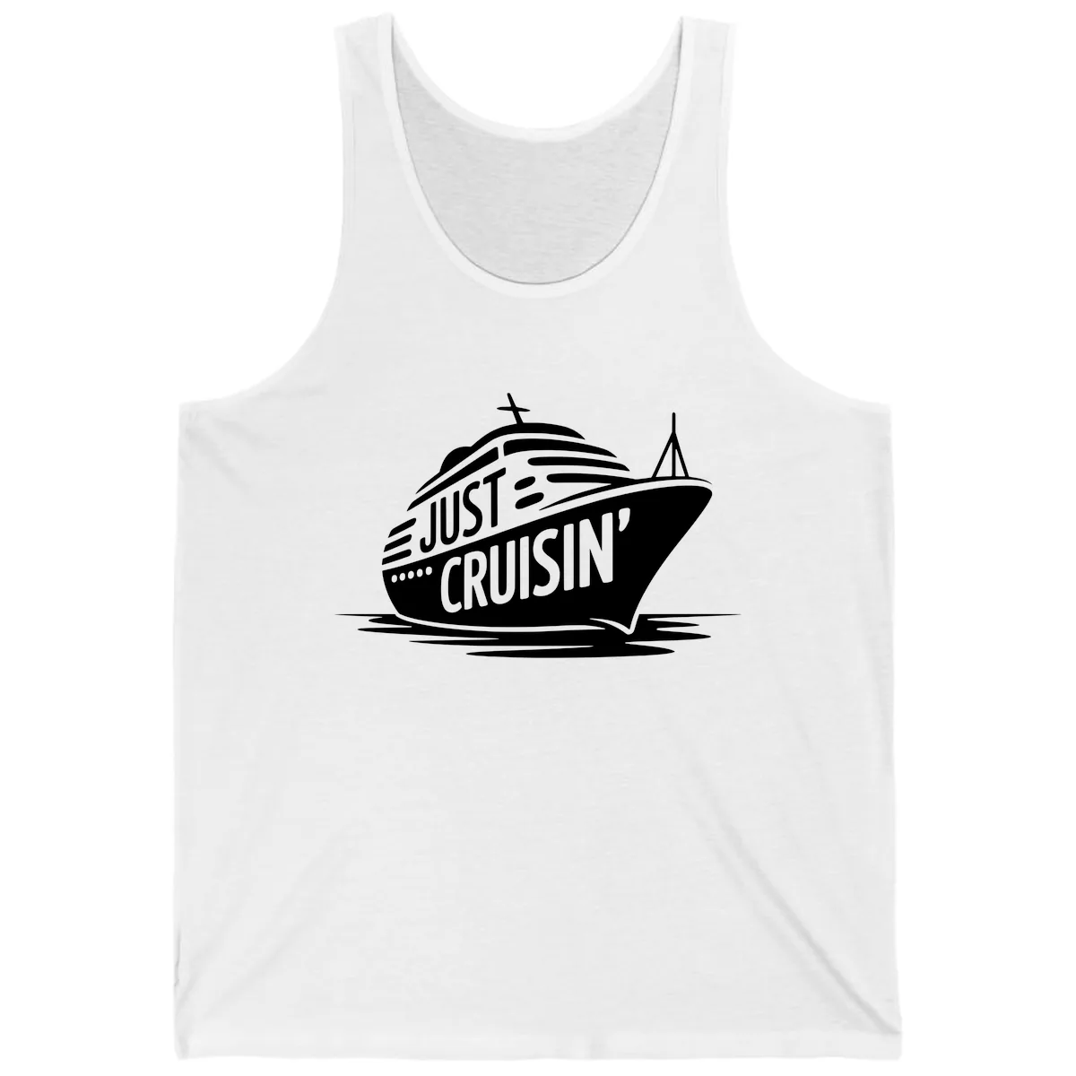 Just Cruisin' Cruise Ship Design Tank in White