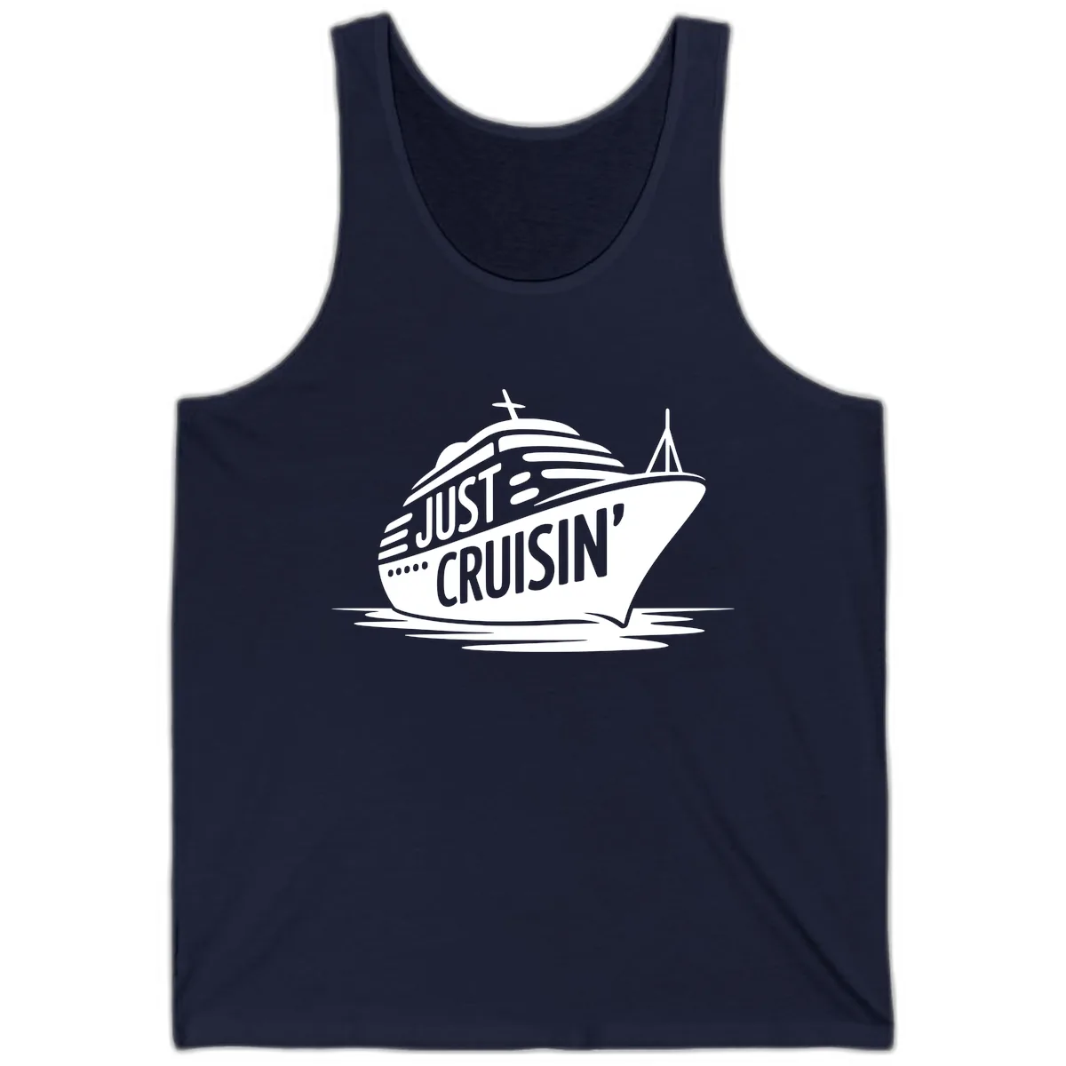 Just Cruisin' Cruise Ship Design Tank in Navy