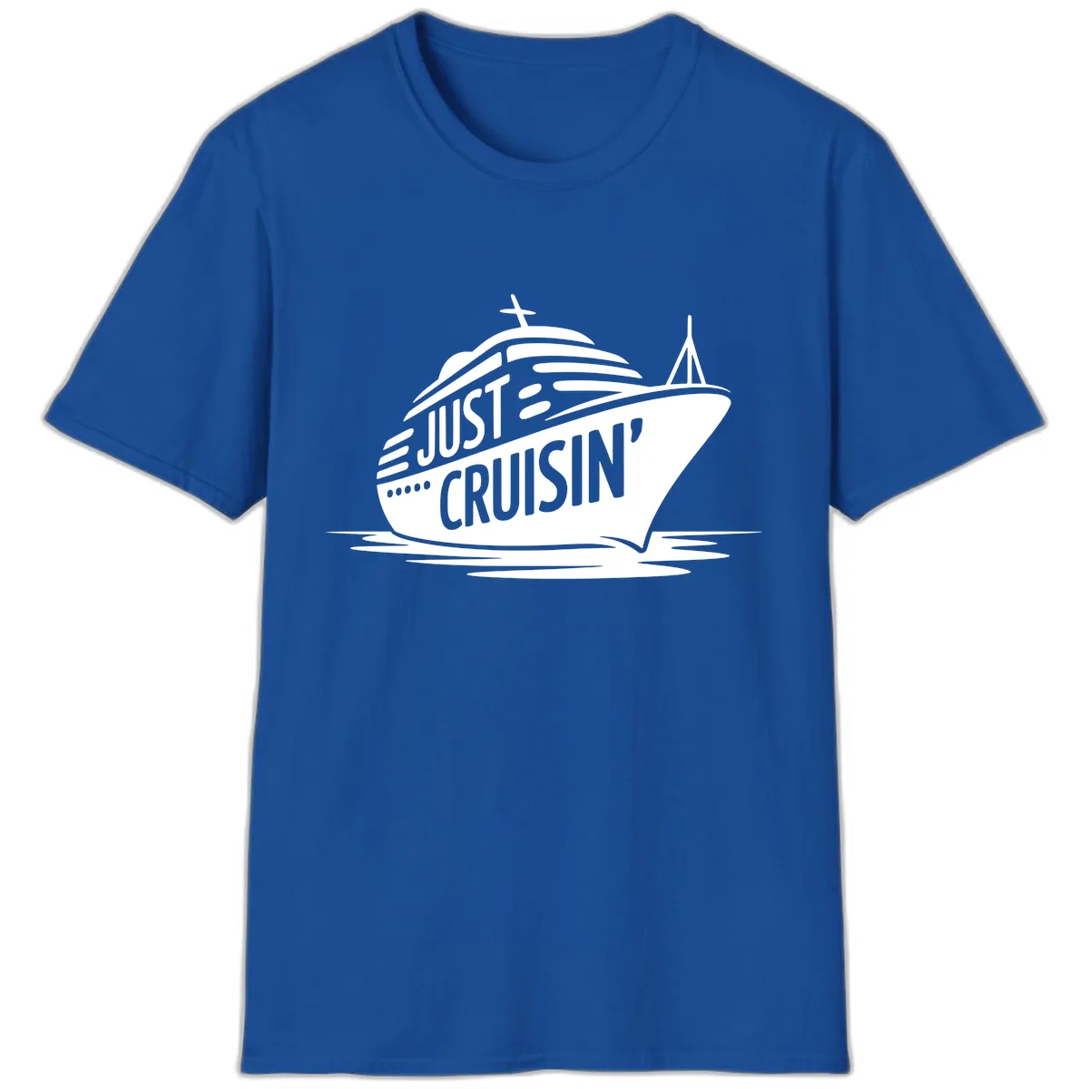 Just Cruisin' Cruise Ship Design T-Shirt in Royal