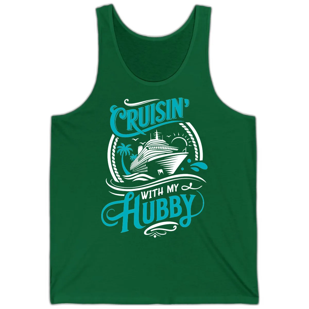 Cruisin With My Hubby Cruise Ship Design Tank in Kelly