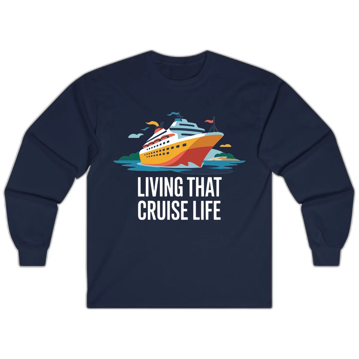 Living That Cruise Life Long Sleeve in Navy