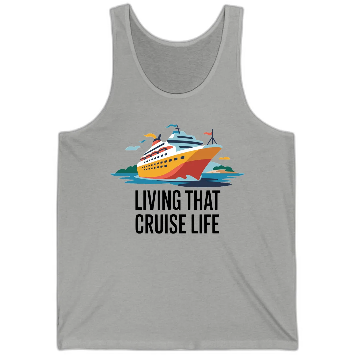 Living That Cruise Life Tank in Athletic Heather