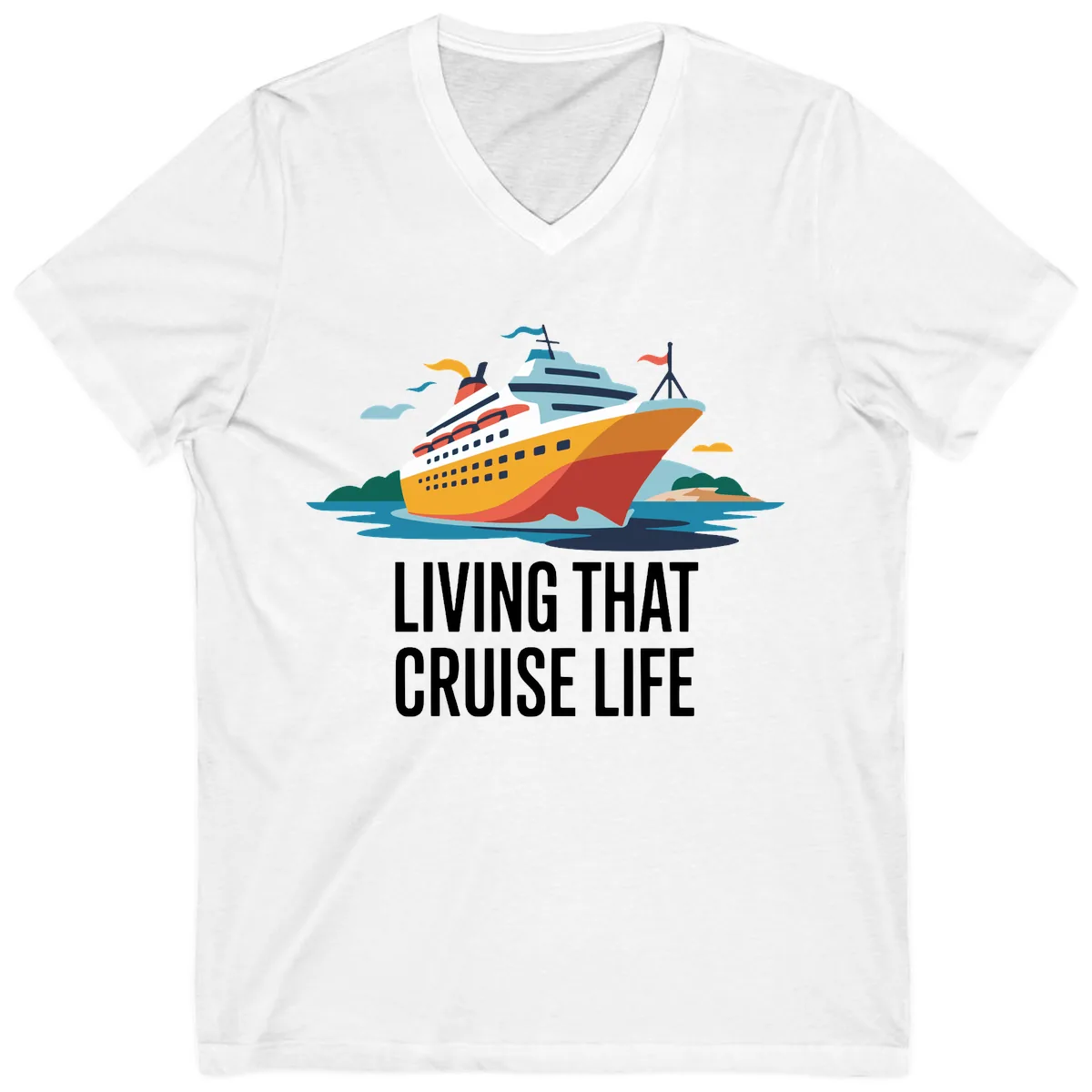 Living That Cruise Life V-Neck in White