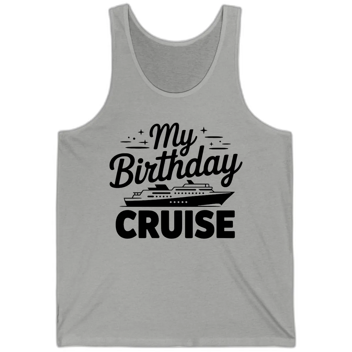 My Birthday Cruise Design Tank in Athletic Heather