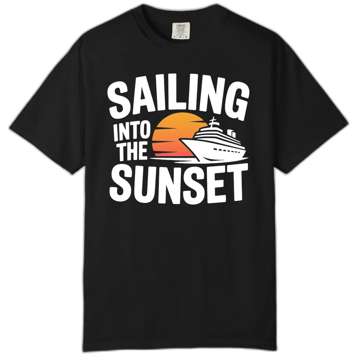 Sailing Into The Sunset Cruise Design Comfort Color in Black