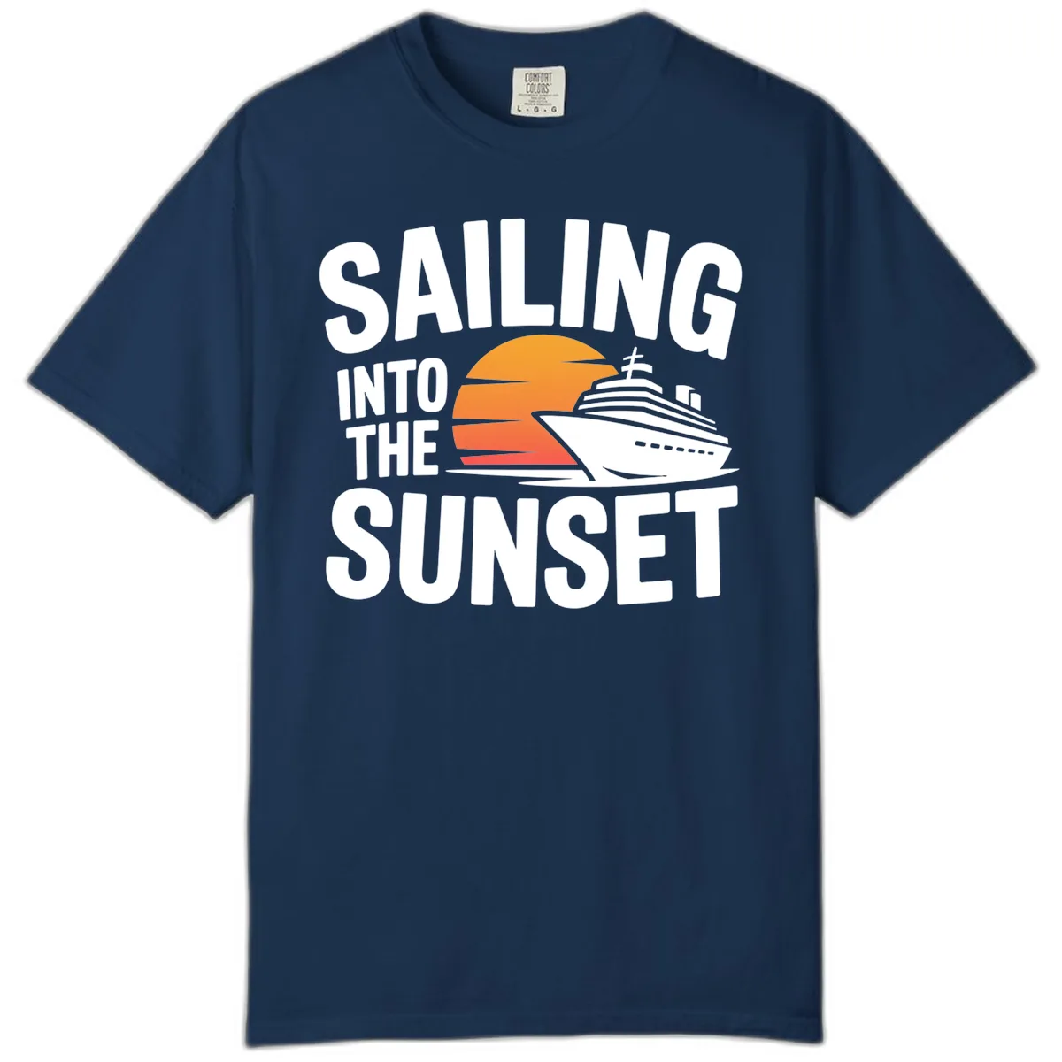 Sailing Into The Sunset Cruise Design Comfort Color in Navy
