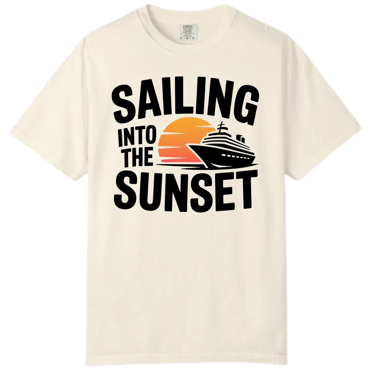 Sailing Into The Sunset Cruise Design Comfort Color in Ivory