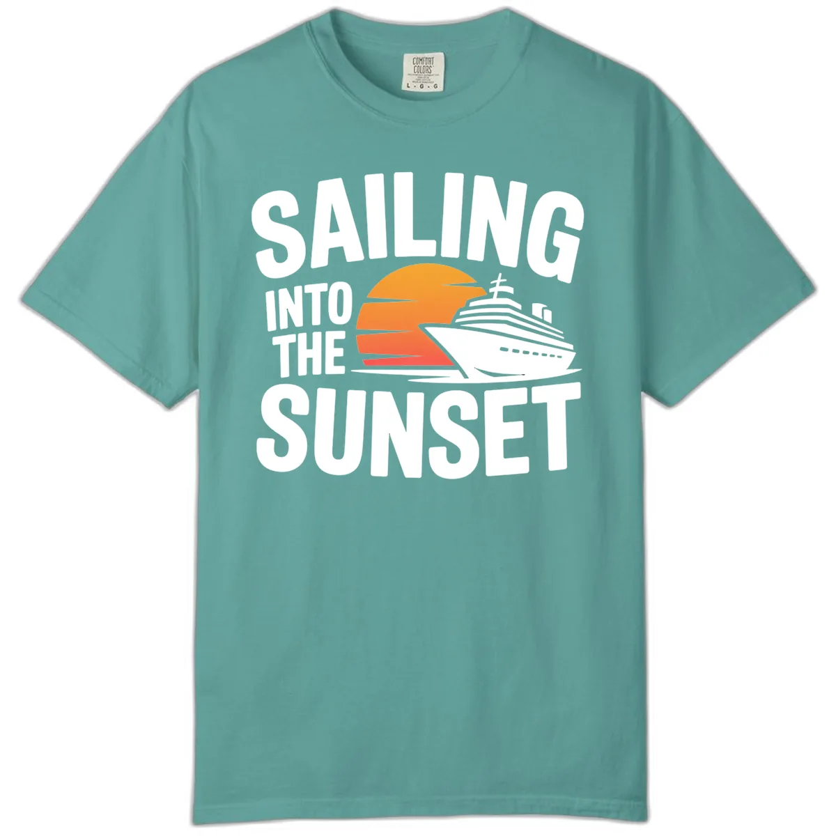 Sailing Into The Sunset Cruise Design Comfort Color in Seafoam