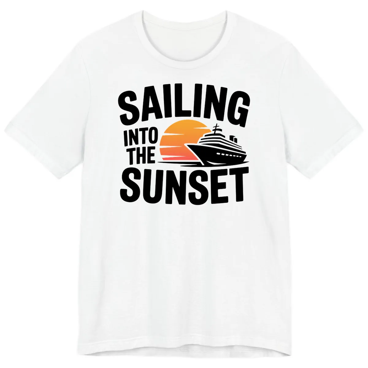 Sailing Into The Sunset Cruise Design Premium T-Shirt in White