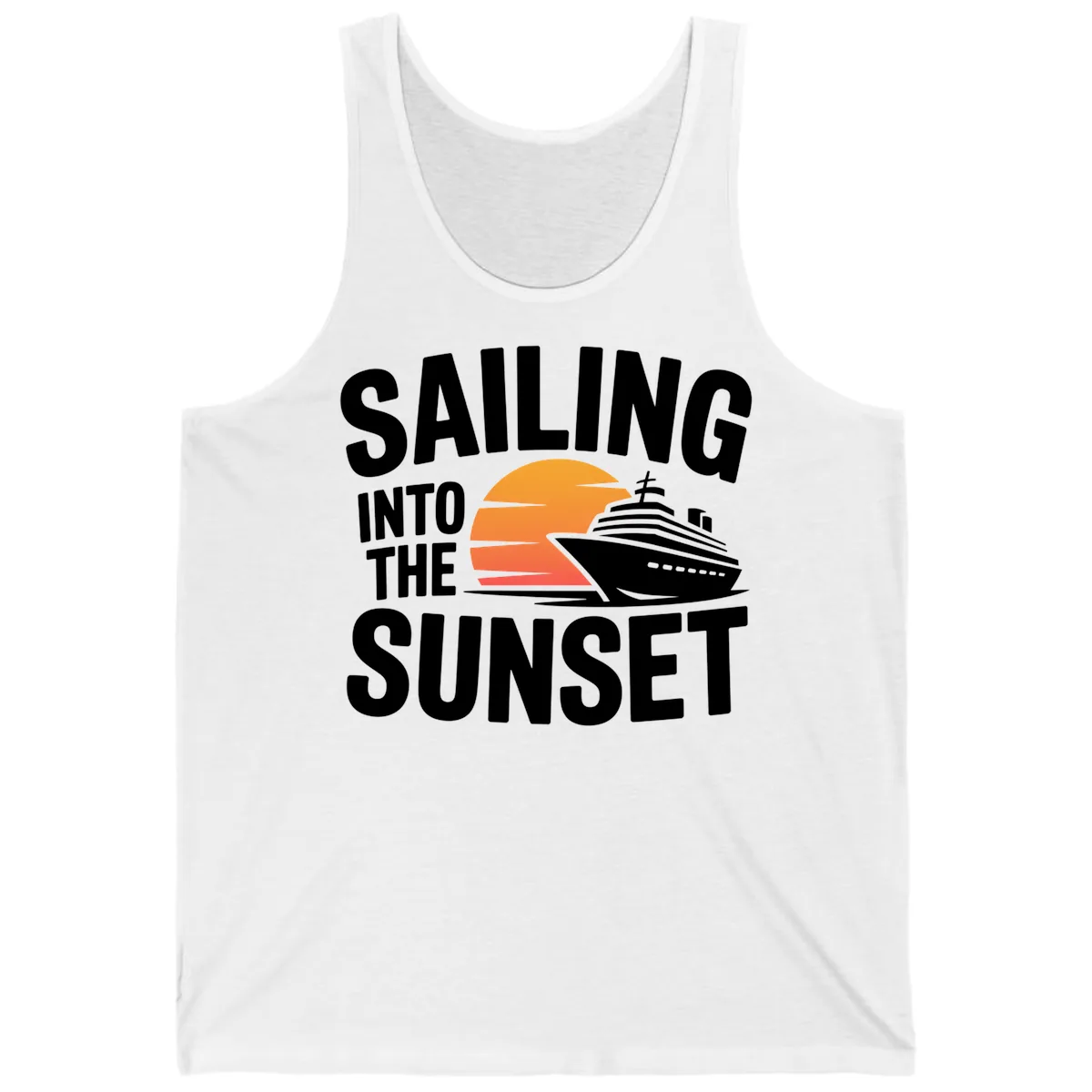 Sailing Into The Sunset Cruise Design Tank in White