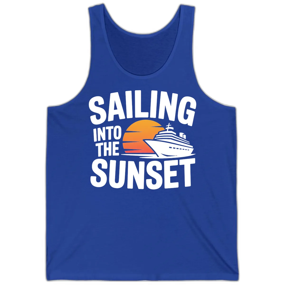 Sailing Into The Sunset Cruise Design Tank in True Royal