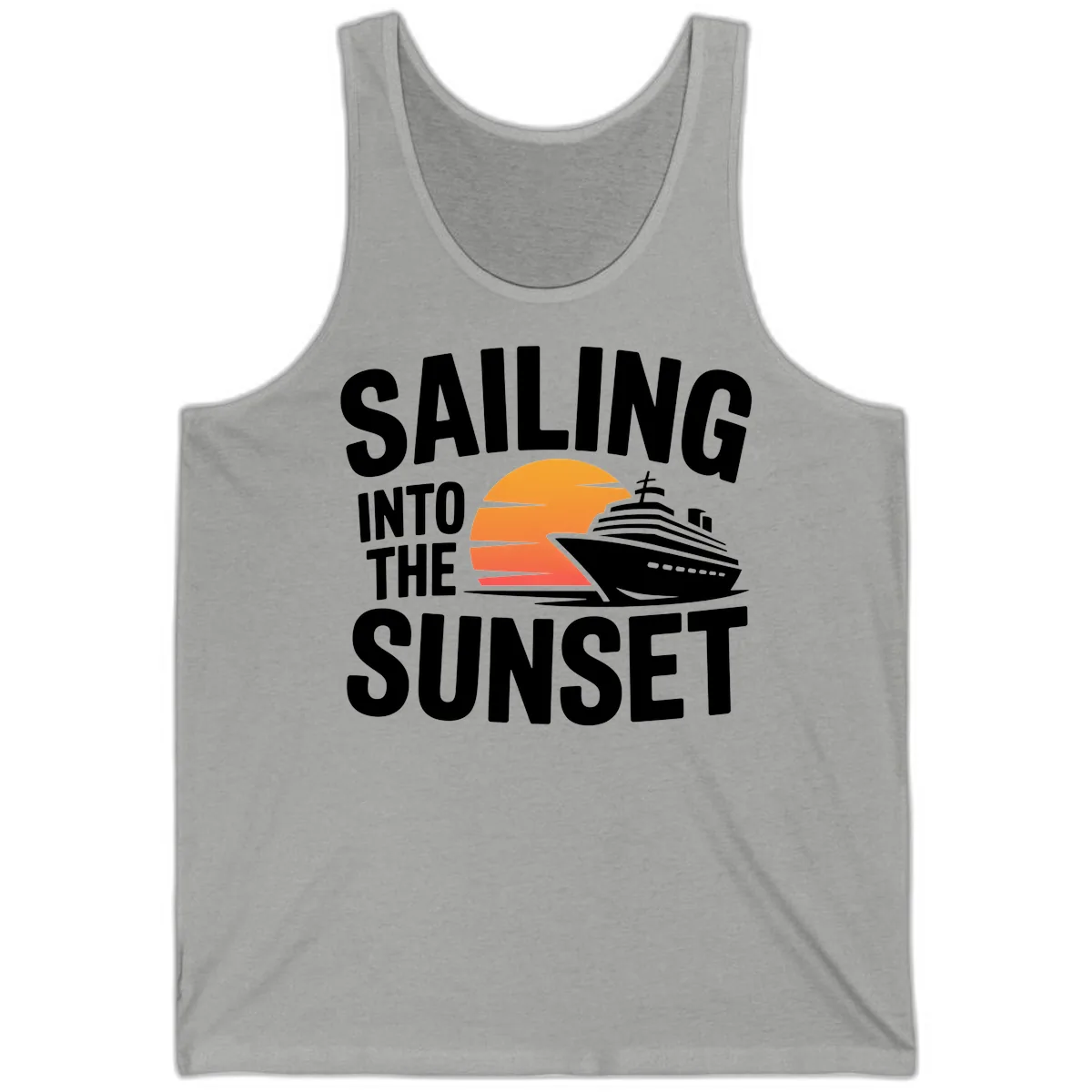 Sailing Into The Sunset Cruise Design Tank in Athletic Heather