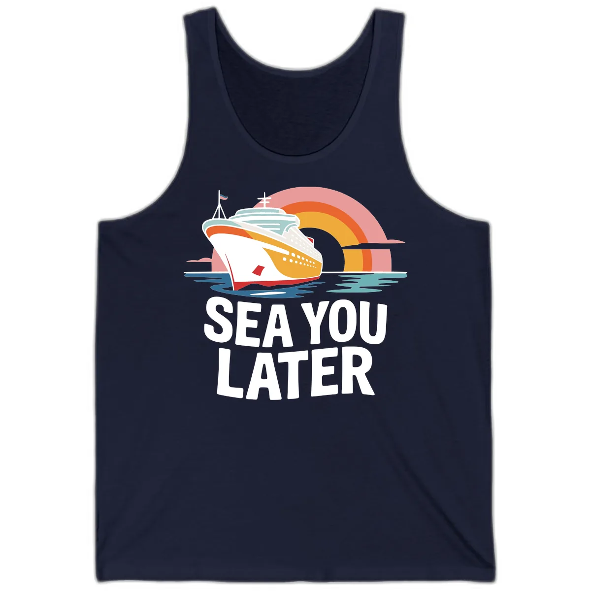 Sea You Later Cruise Ship Tank in Navy