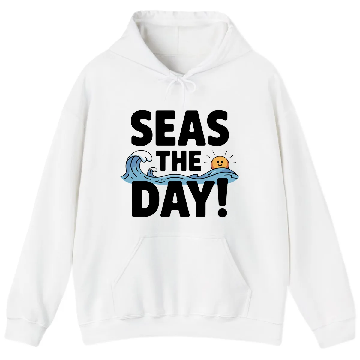 Seas The Day Cruise Design Hoodie in White