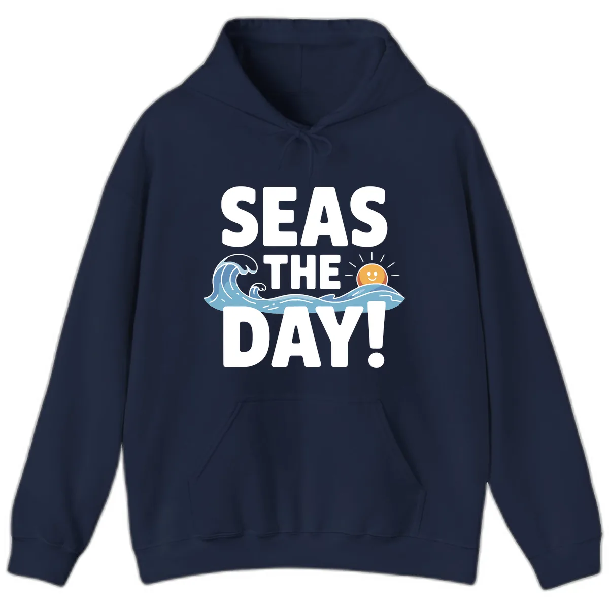 Seas The Day Cruise Design Hoodie in Navy