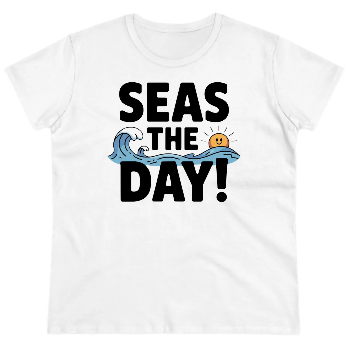 Seas The Day Cruise Design Ladies Tee in White