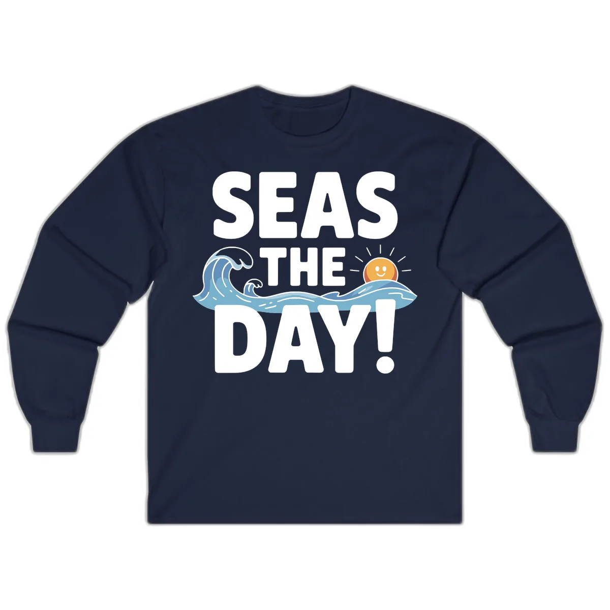 Seas The Day Cruise Design Long Sleeve in Navy
