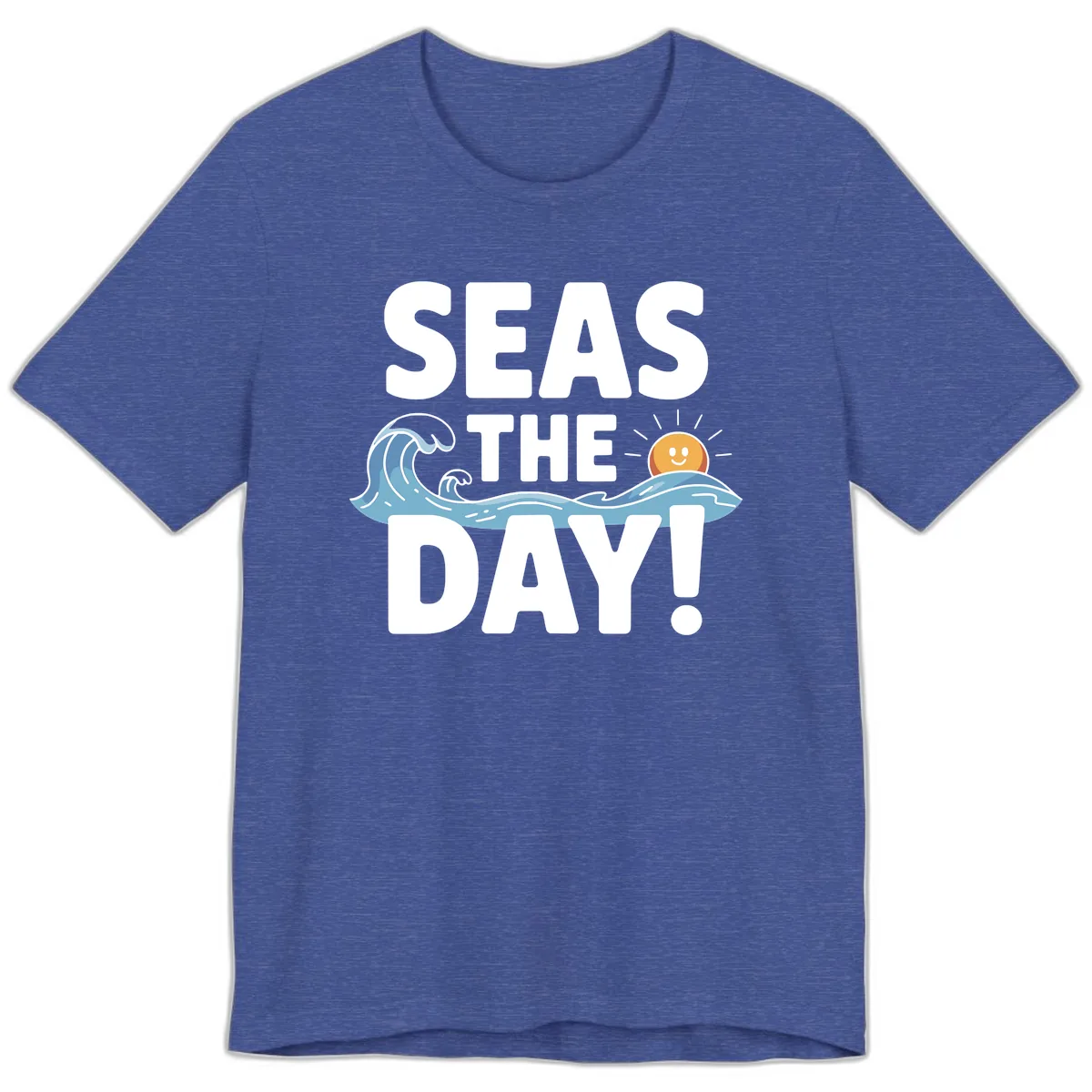 Seas The Day Cruise Design Premium T-Shirt in Heather True Royal
