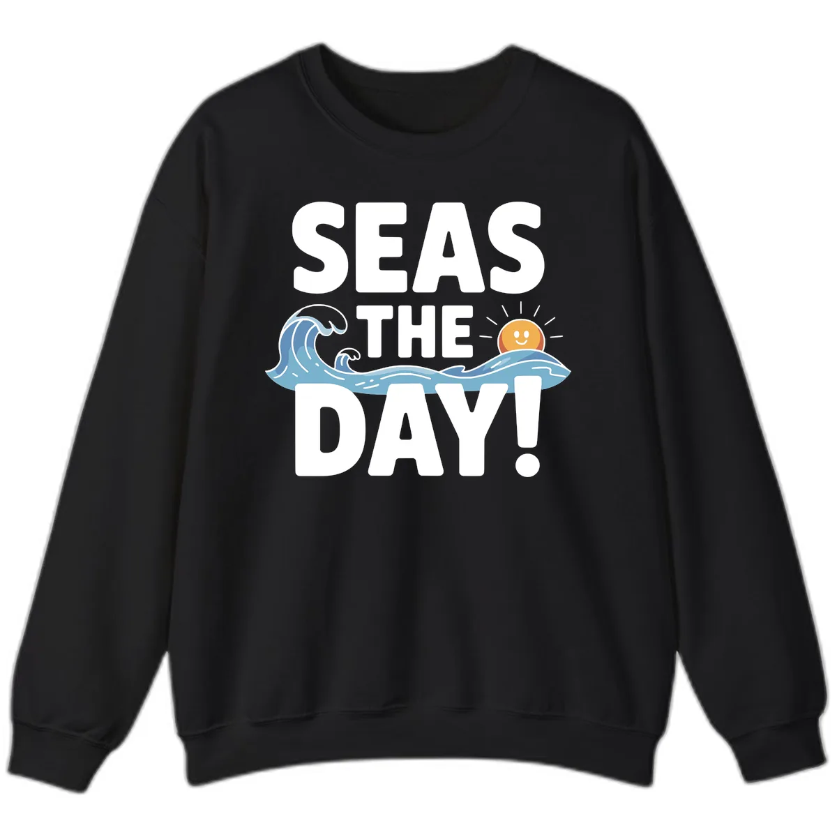 Seas The Day Cruise Design Sweatshirt in Black