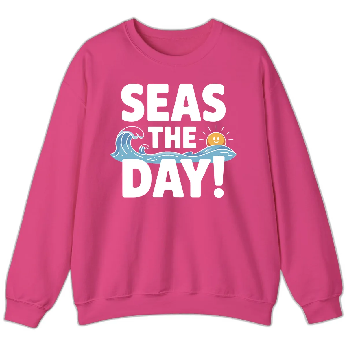 Seas The Day Cruise Design Sweatshirt in Heliconia