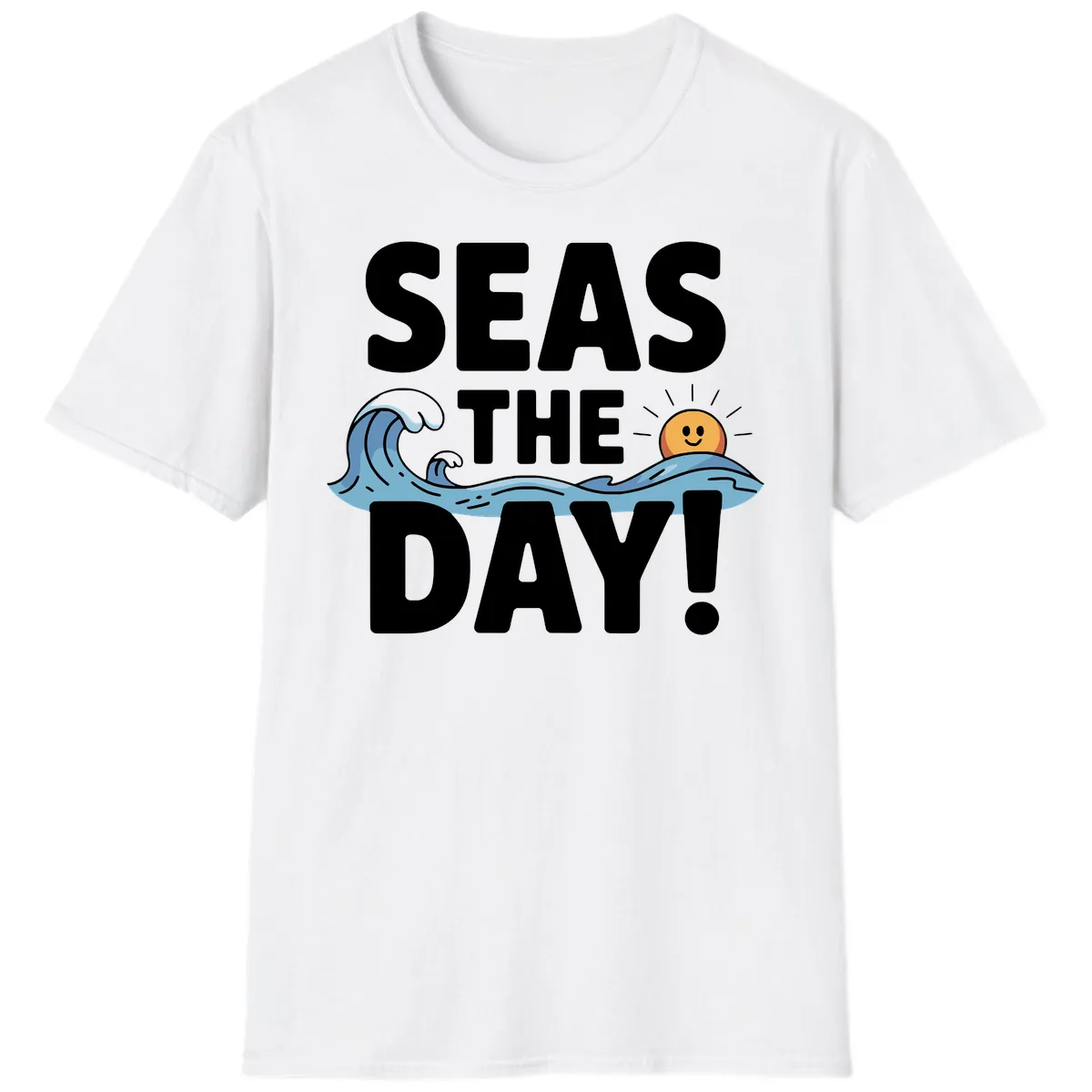 Seas The Day Cruise Design T-Shirt in White