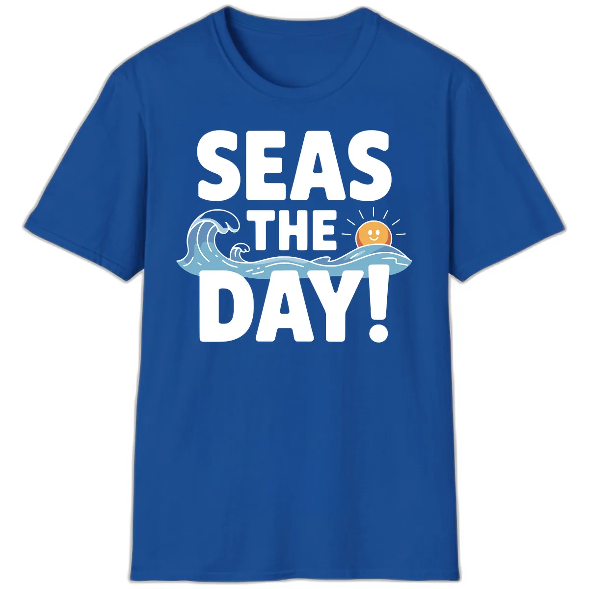 Seas The Day Cruise Design T-Shirt in Royal