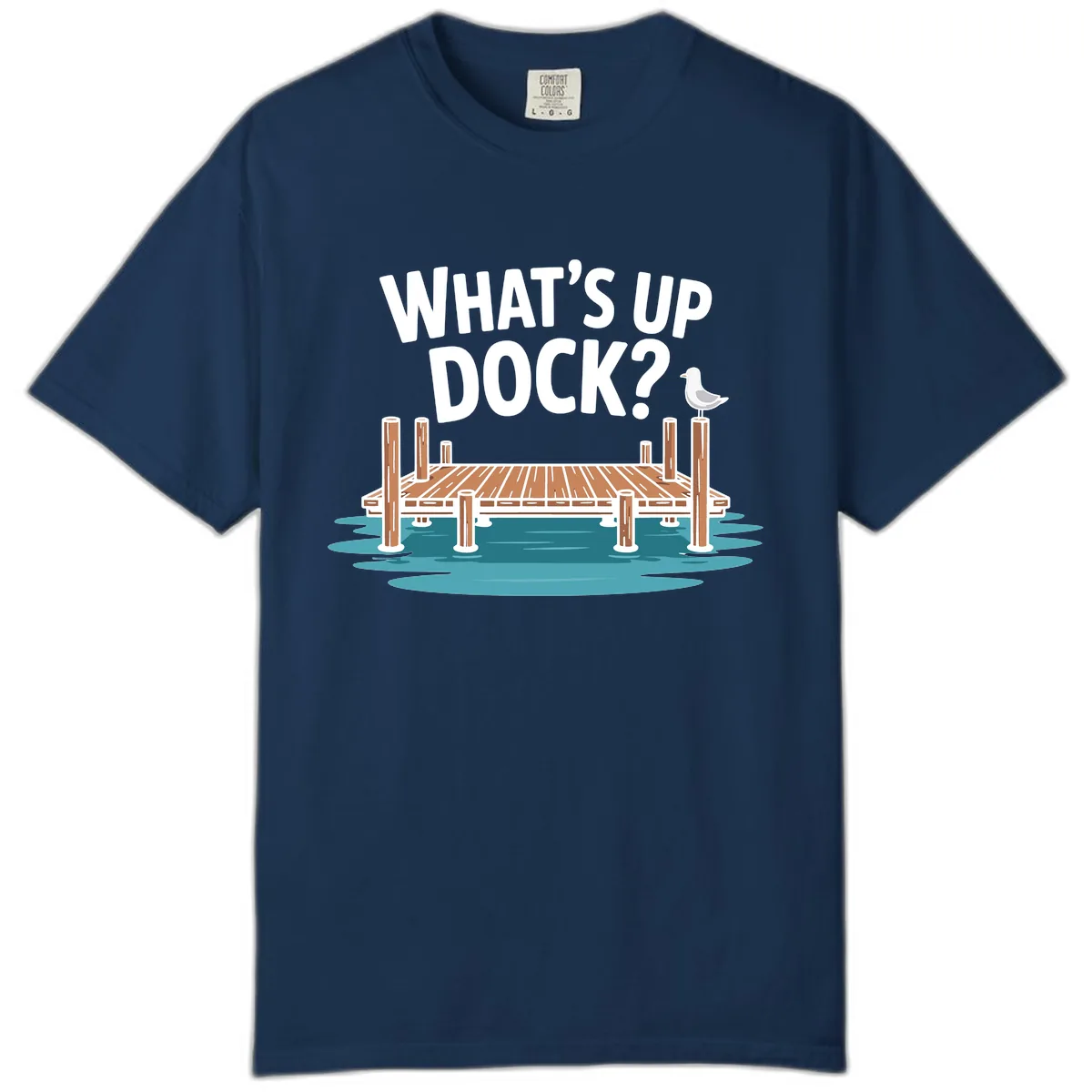 What's Up Dock Pun Design Comfort Color in Navy