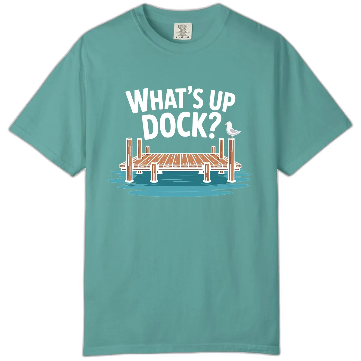 What's Up Dock Pun Design Comfort Color in Seafoam