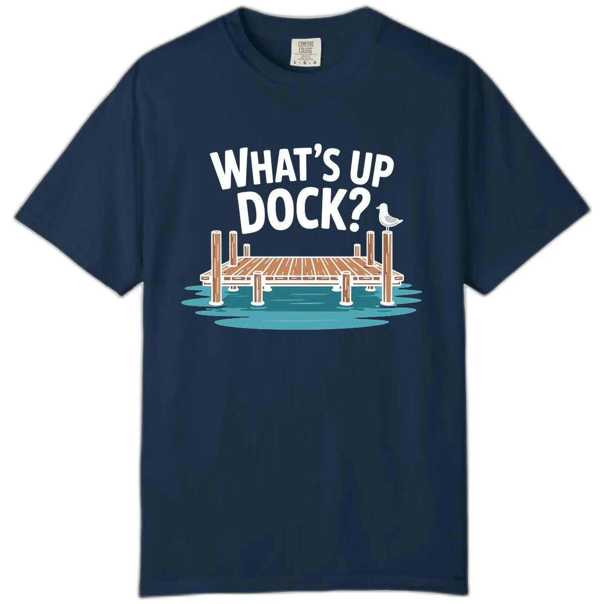 What's Up Dock Pun Design Comfort Color in True Navy