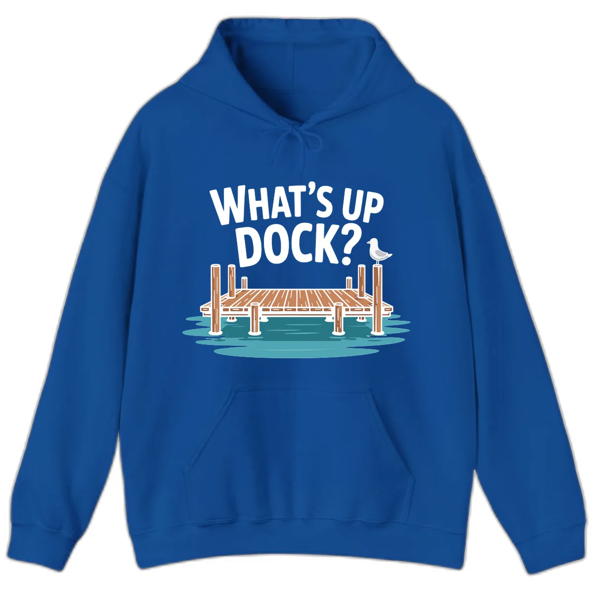 What's Up Dock Pun Design Hoodie in Royal