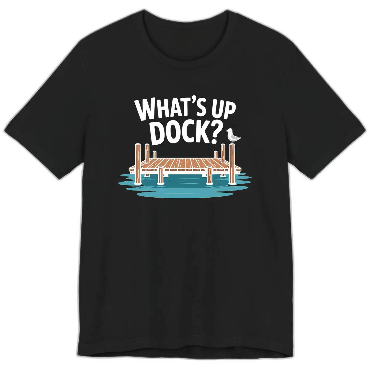 What's Up Dock Pun Design Premium T-Shirt in Black