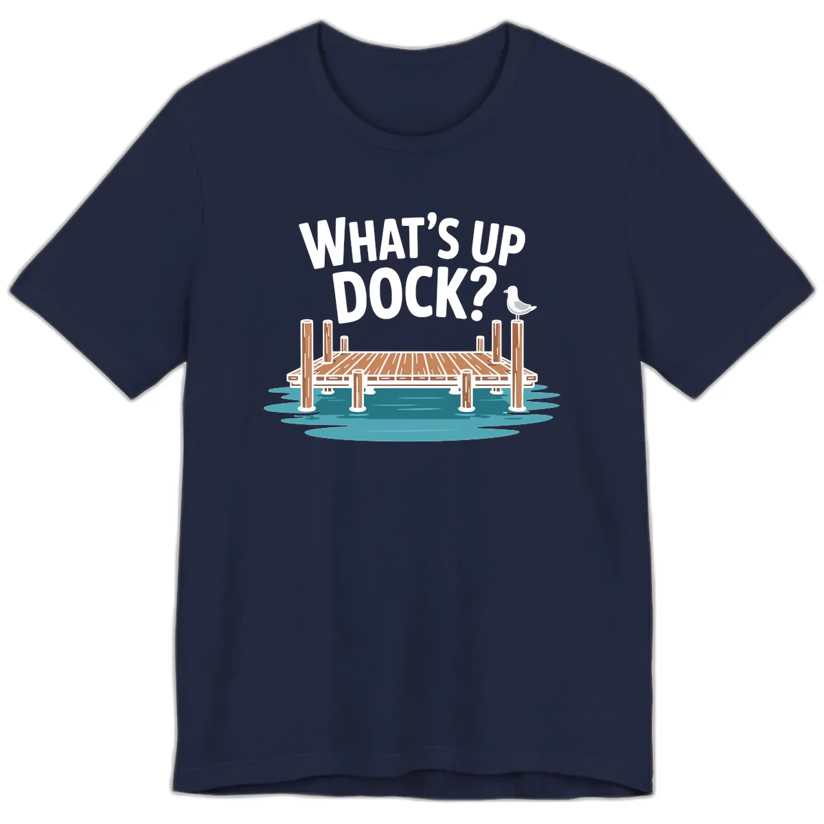What's Up Dock Pun Design Premium T-Shirt in Navy
