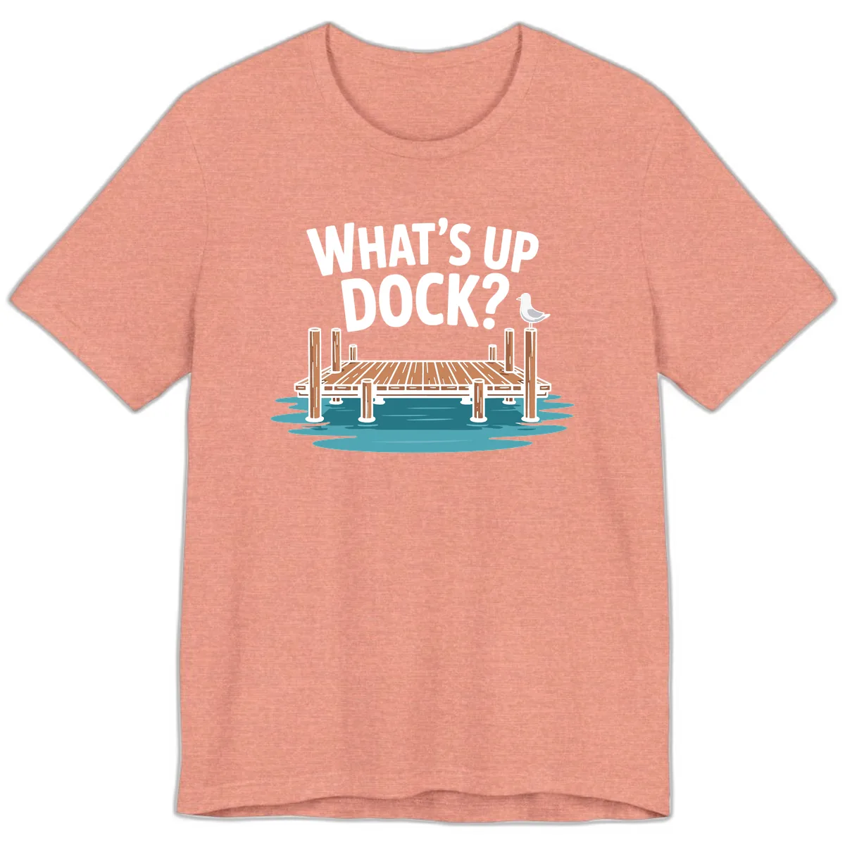 What's Up Dock Pun Design Premium T-Shirt in Heather Sunset