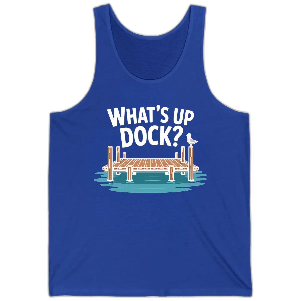 What's Up Dock Pun Design Tank in True Royal