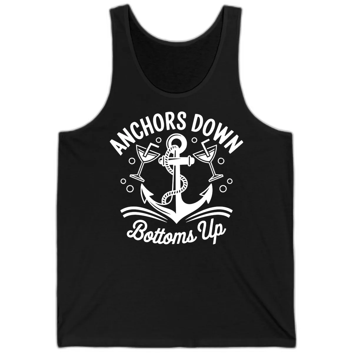 Anchors Down Bottoms Up Cruise Design Tank in Black