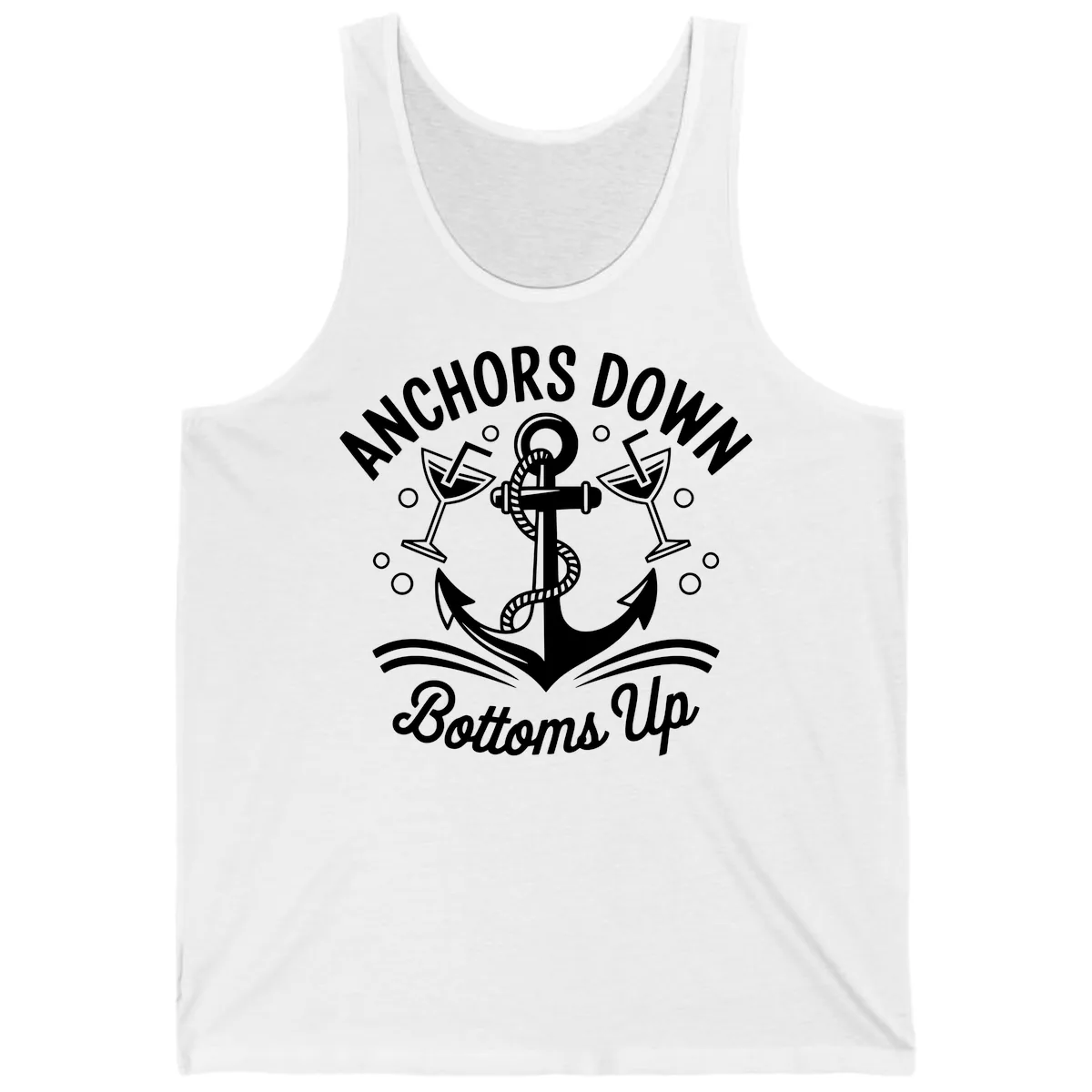 Anchors Down Bottoms Up Cruise Design Tank in White