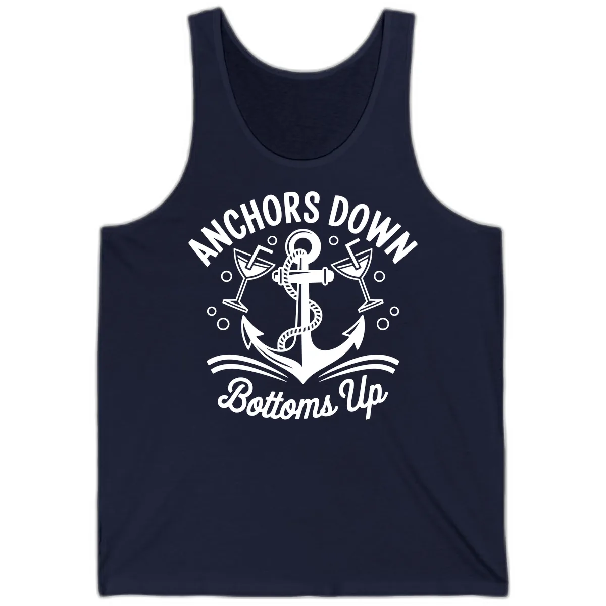 Anchors Down Bottoms Up Cruise Design Tank in Navy