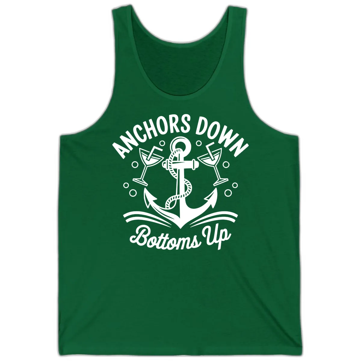 Anchors Down Bottoms Up Cruise Design Tank in Kelly