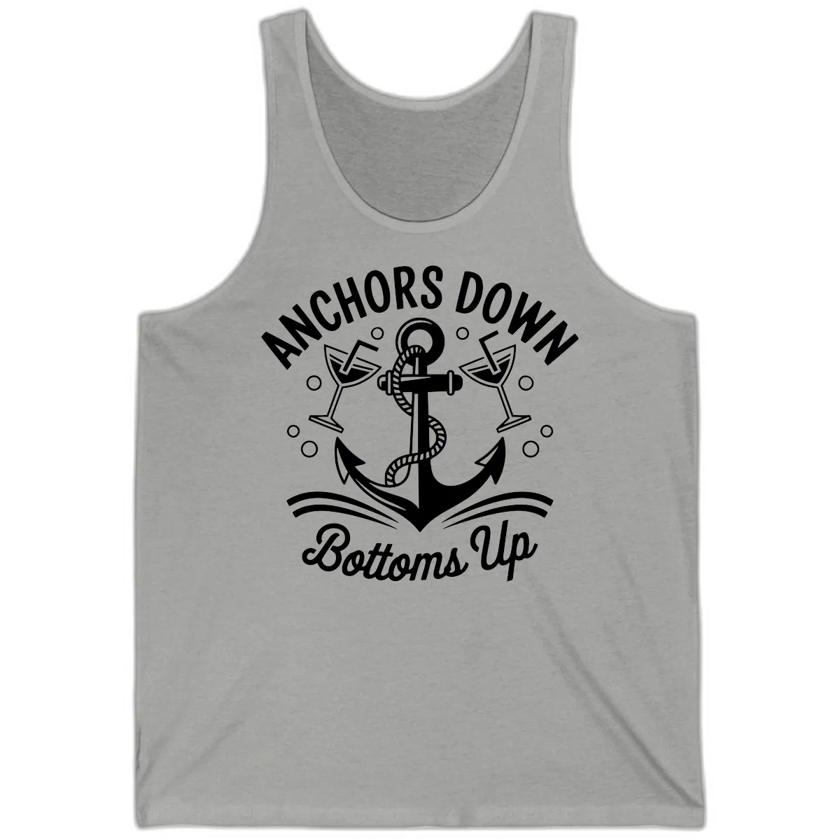 Anchors Down Bottoms Up Cruise Design Tank in Athletic Heather