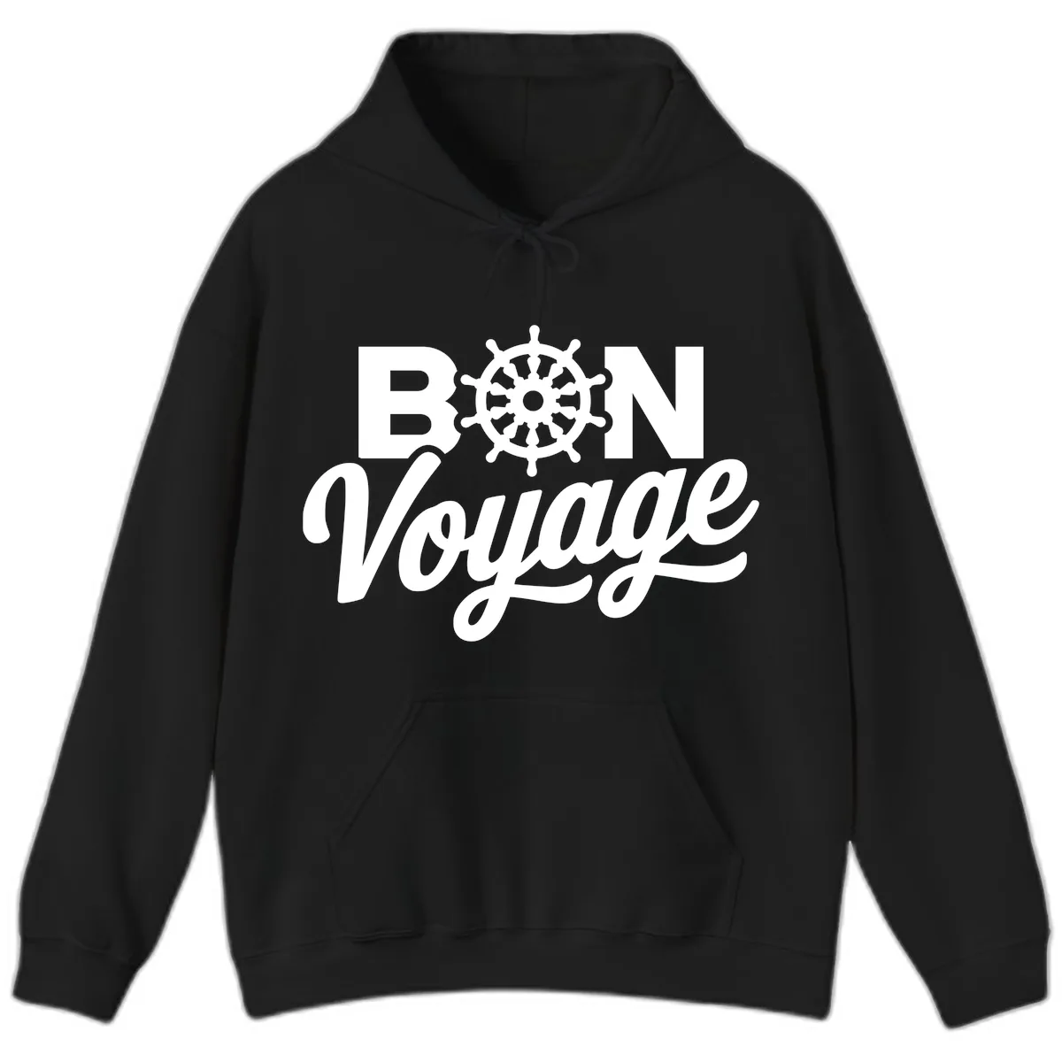 Bon Voyage Nautical Adventure Hoodie in Black
