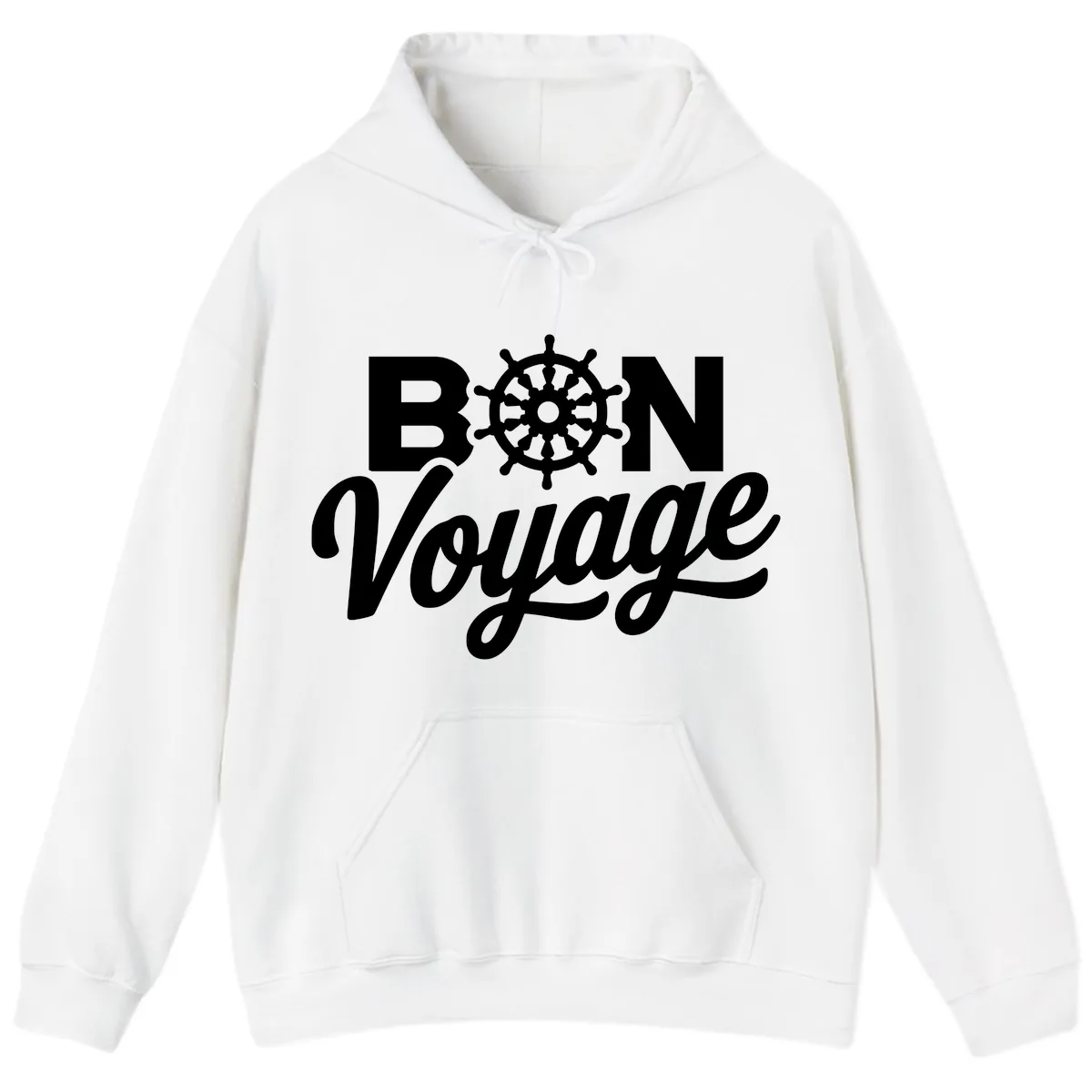 Bon Voyage Nautical Adventure Hoodie in White