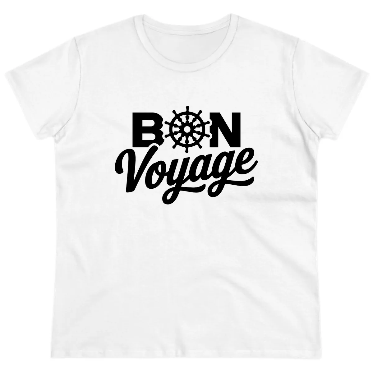 Bon Voyage Nautical Adventure Ladies Tee in White