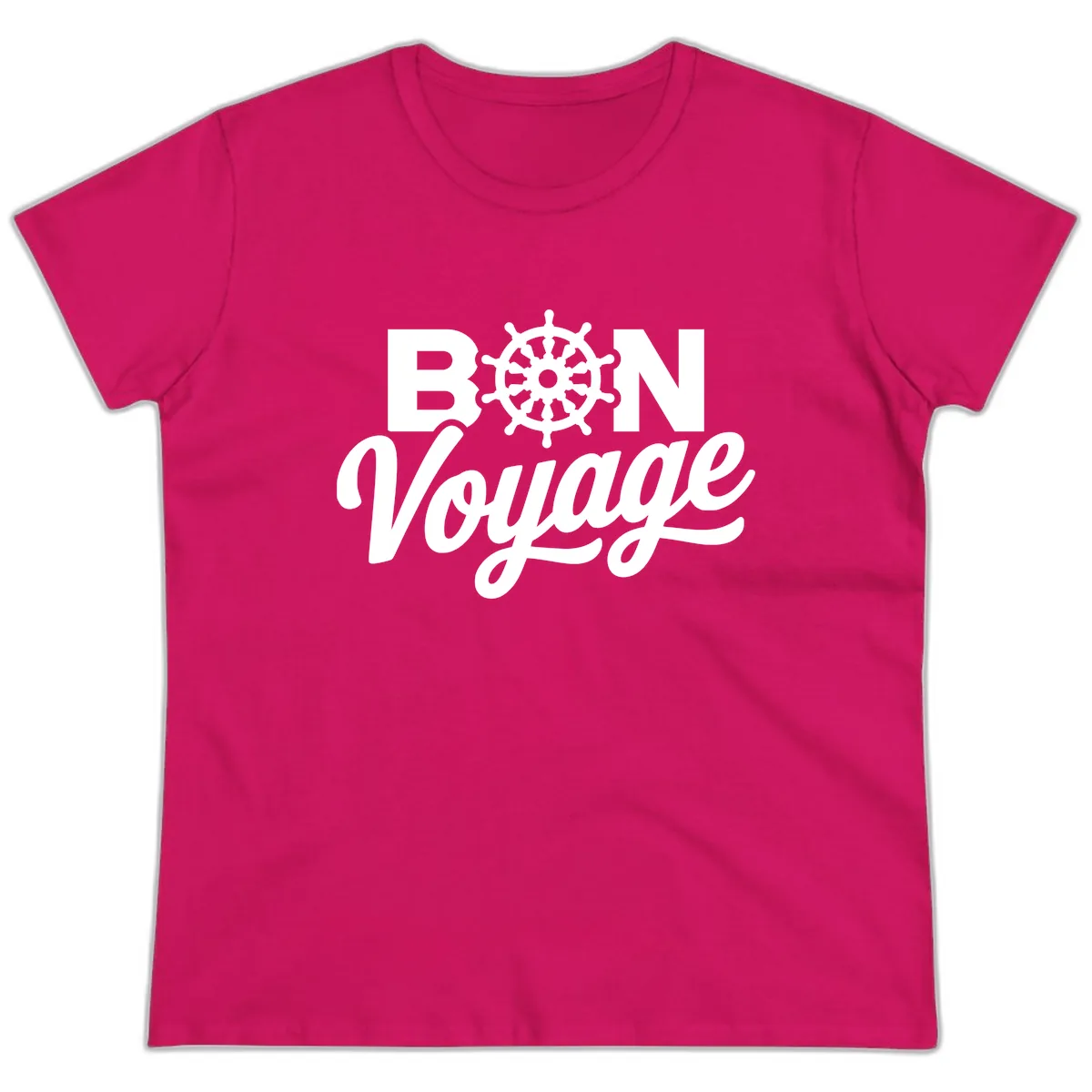 Bon Voyage Nautical Adventure Ladies Tee in Heliconia