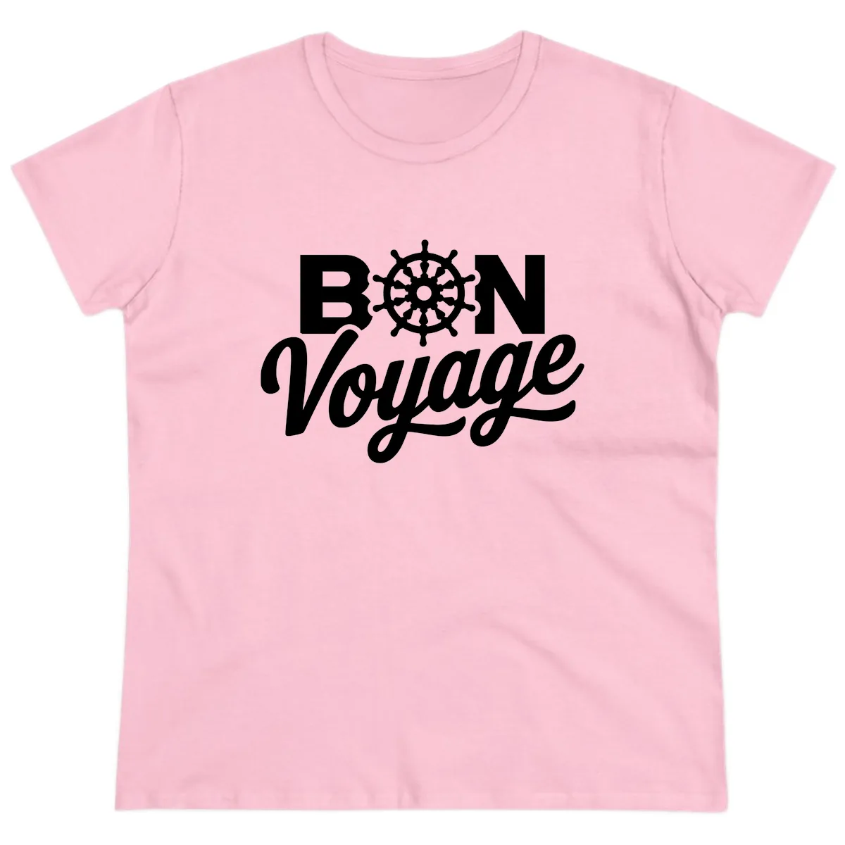 Bon Voyage Nautical Adventure Ladies Tee in Light Pink